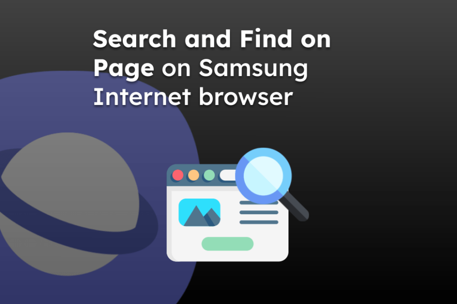 Search and Find on Page on Samsung Internet browser
