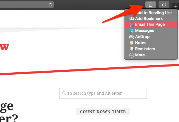 Share Website Link externally with Safari MacOS