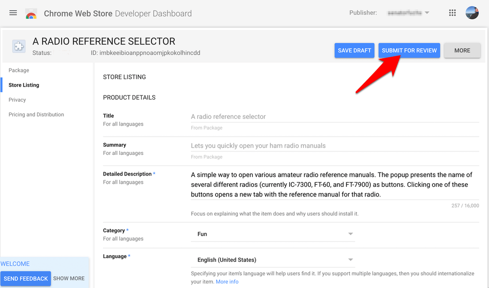 Submit Chrome PWA app for review