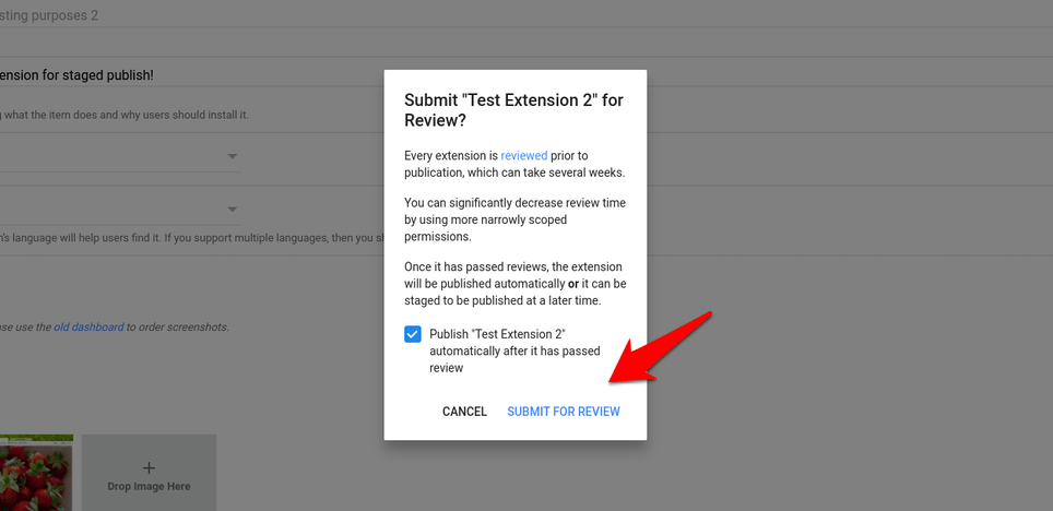 Submit the Chrome Web App for Review with Development Team