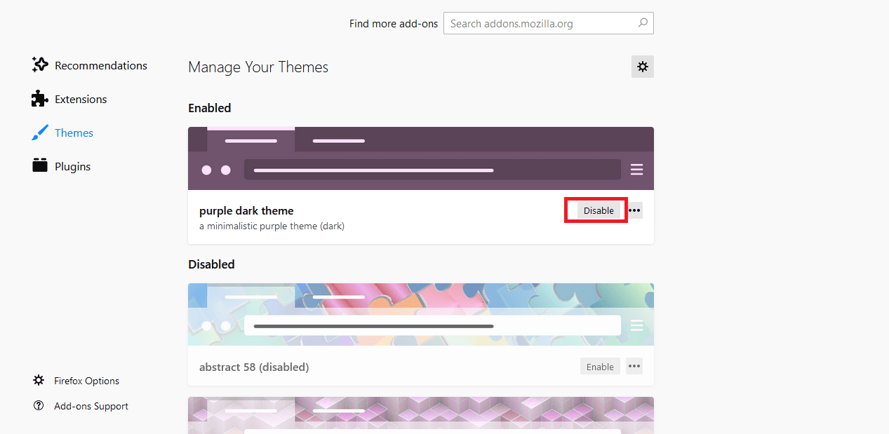 Switch between Firefox themes