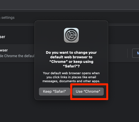 Use Chrome as default browser on Mac computer