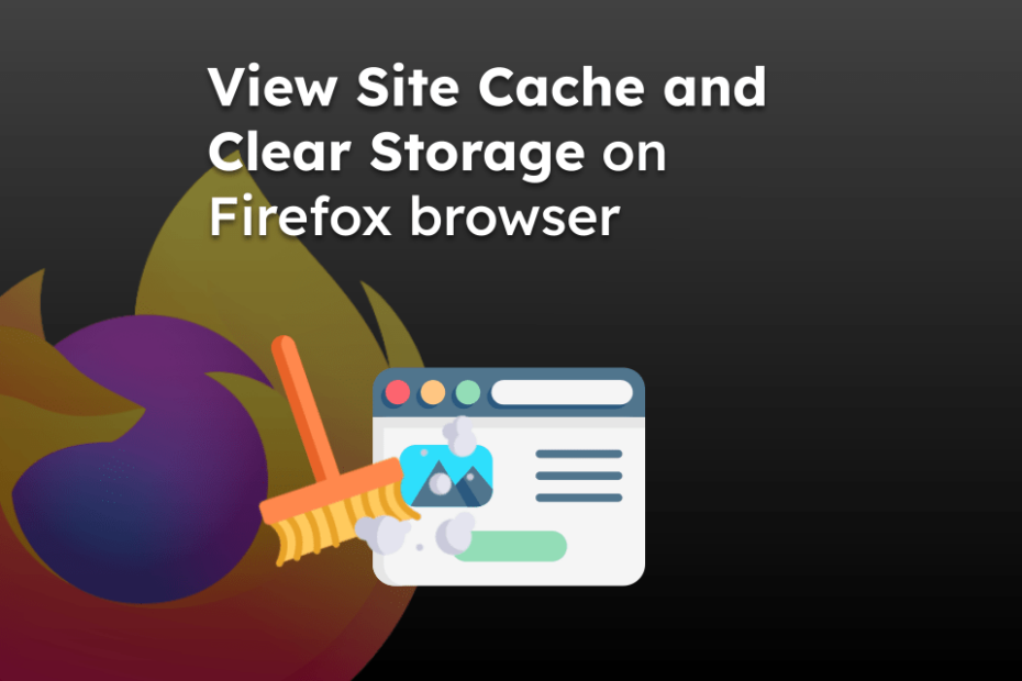 View Site Cache and Clear Storage on Firefox browser