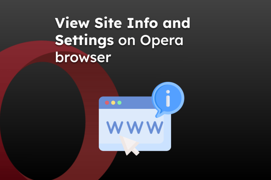 View Site Info and Settings on Opera browser