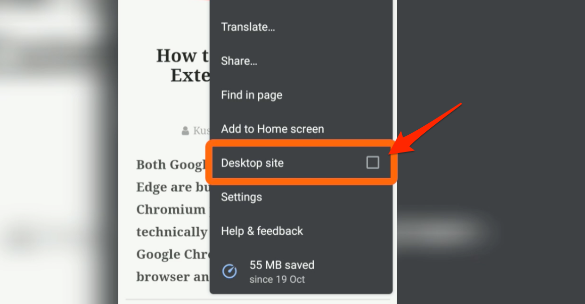 View Desktop Site in Chrome Android Mobile