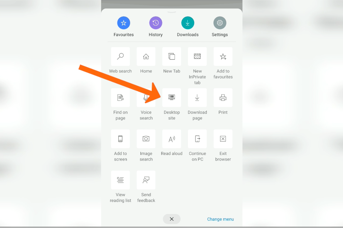 View desktop site on Microsoft Edge Android